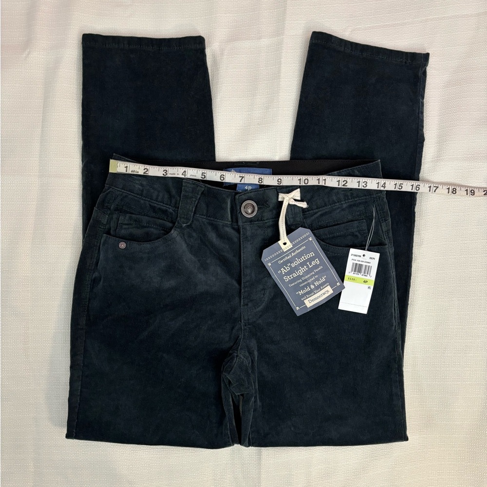 Democracy Ab Solution Straight Leg Corduroy Jeans Sz 4P NWT | Democracy Jeans - - Picture 7 of 9